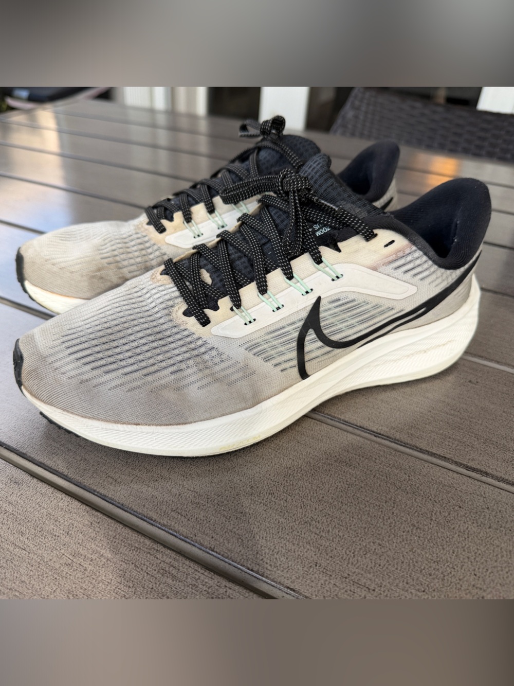 Men's Nike Air Zoom Pegasus 39 Running Shoes - Black & Light Gray